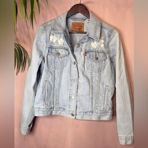 Levi's Light Blue Jean Jacket with White Embroidery
